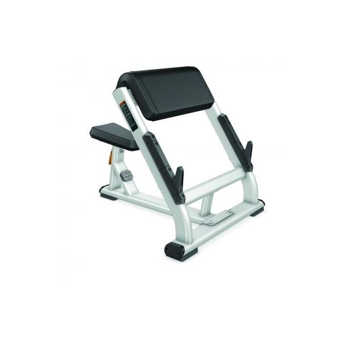 Preacher curl bench with adjustable seat height