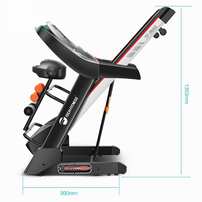 Home treadmill console with LCD and handrail shortcut buttons