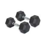 Rubber Coated Hex Dumbbells (Pair) - Image 2