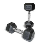 Rubber Coated Hex Dumbbells (Pair) - Image 4