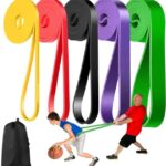 Premium Rubber Resistance Bands With Handles.A Set Of 5 Bands.